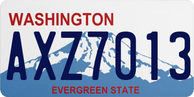 WA license plate AXZ7013