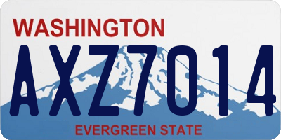 WA license plate AXZ7014