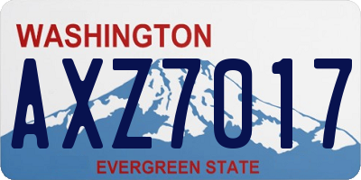 WA license plate AXZ7017