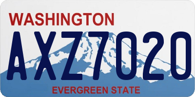 WA license plate AXZ7020