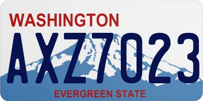 WA license plate AXZ7023