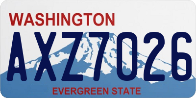 WA license plate AXZ7026