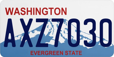 WA license plate AXZ7030