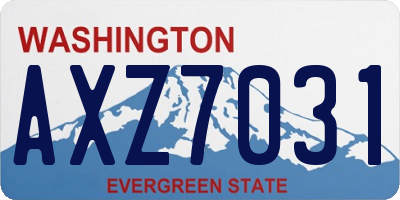 WA license plate AXZ7031