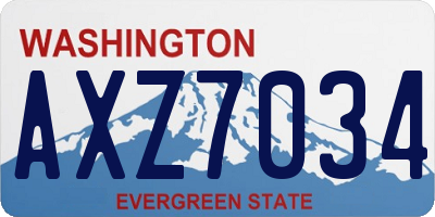 WA license plate AXZ7034