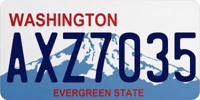 WA license plate AXZ7035
