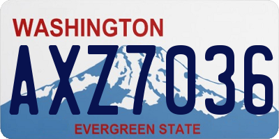 WA license plate AXZ7036