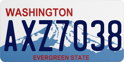 WA license plate AXZ7038