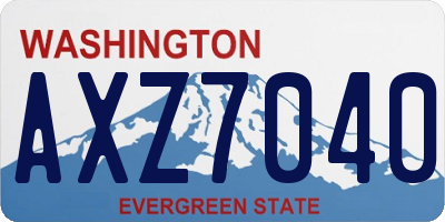 WA license plate AXZ7040