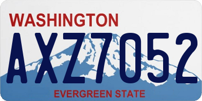 WA license plate AXZ7052