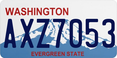 WA license plate AXZ7053