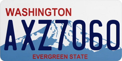 WA license plate AXZ7060