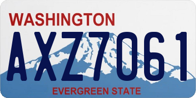 WA license plate AXZ7061