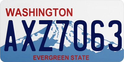 WA license plate AXZ7063