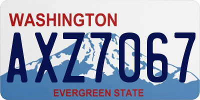 WA license plate AXZ7067