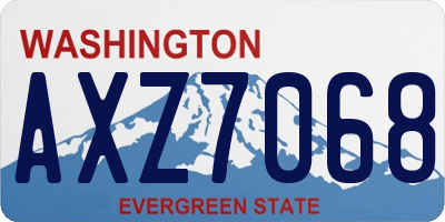 WA license plate AXZ7068