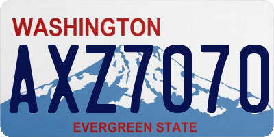 WA license plate AXZ7070
