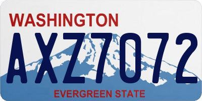 WA license plate AXZ7072