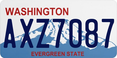 WA license plate AXZ7087