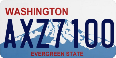 WA license plate AXZ7100
