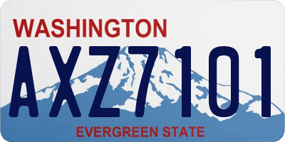 WA license plate AXZ7101
