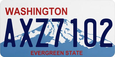 WA license plate AXZ7102