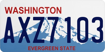 WA license plate AXZ7103