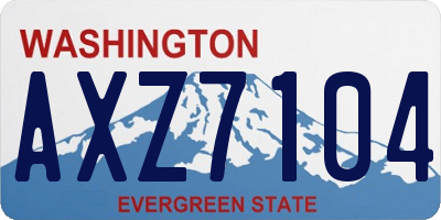 WA license plate AXZ7104