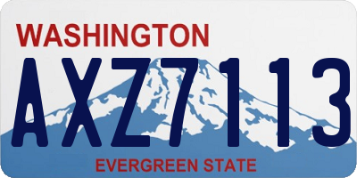 WA license plate AXZ7113