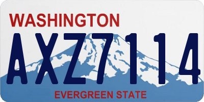 WA license plate AXZ7114