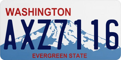 WA license plate AXZ7116