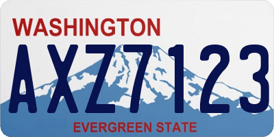 WA license plate AXZ7123