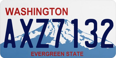 WA license plate AXZ7132