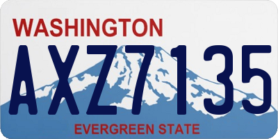 WA license plate AXZ7135