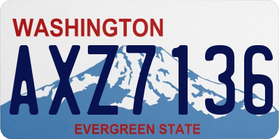 WA license plate AXZ7136