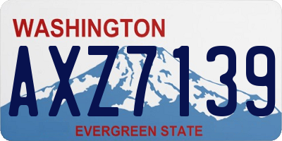 WA license plate AXZ7139