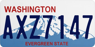 WA license plate AXZ7147