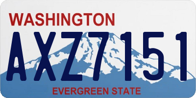 WA license plate AXZ7151