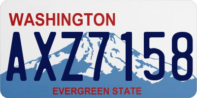 WA license plate AXZ7158