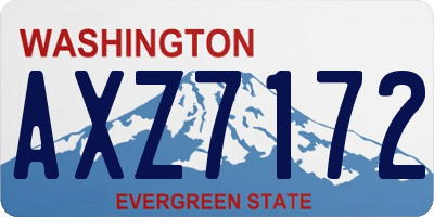 WA license plate AXZ7172