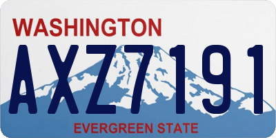 WA license plate AXZ7191