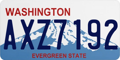 WA license plate AXZ7192