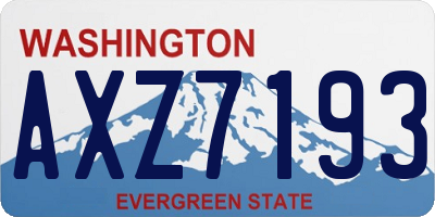 WA license plate AXZ7193
