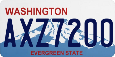 WA license plate AXZ7200