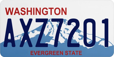 WA license plate AXZ7201