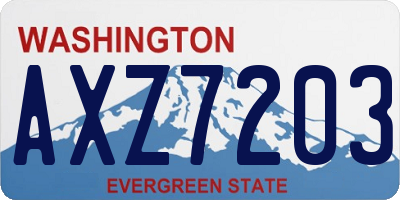 WA license plate AXZ7203
