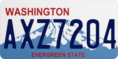 WA license plate AXZ7204