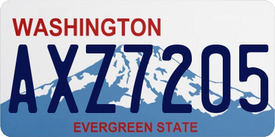 WA license plate AXZ7205