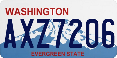 WA license plate AXZ7206