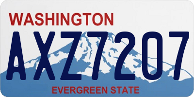 WA license plate AXZ7207